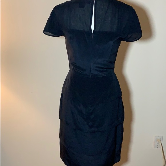 French Connection Navy Blue Tiered Silk Dress - Picture 5 of 7